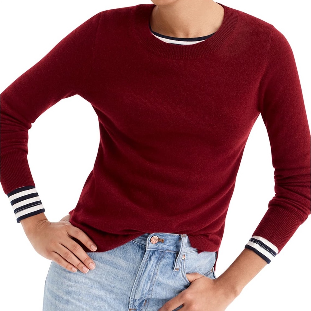 J. Crew 100% Cashmere Sweater in Burgundy